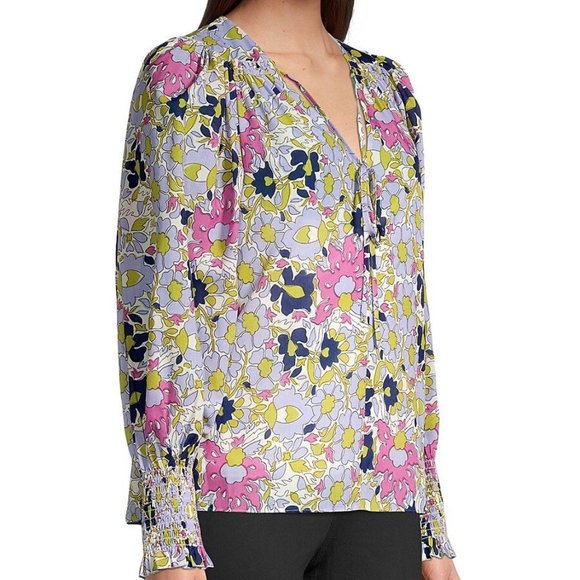 REBECCA TAYLOR Women's Floral Print in Passion Flower Orchid Combo - Picture 4 of 7